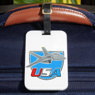 USA jet plane logo Luggage Tag