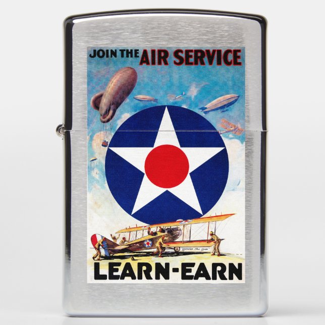 USA - Join the Air Service Learn-Earn Zippo Lighter (Front)