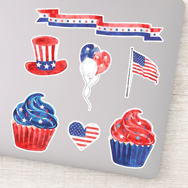 USA July Fourth 4th Celebration Sticker (Detail)
