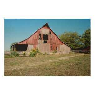 USA, Kansas, Old Red Barn Wood Wall Art