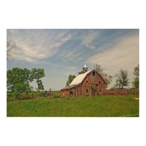 USA Kansas Old Red Barn Wood Wall Decor