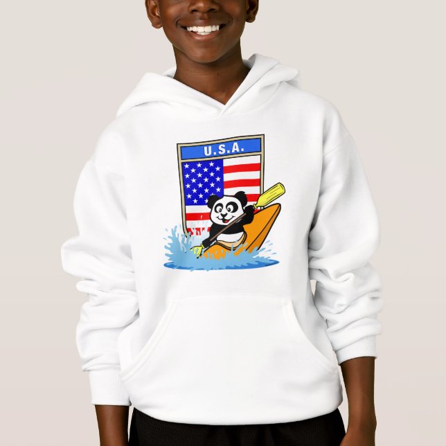 USA Kayaking Panda Hoodie (Front)