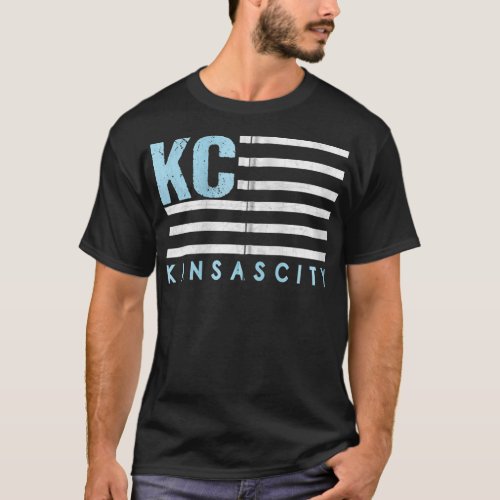 USA KC Flag Royal  Light blue KC Kansas City Patr T_Shirt