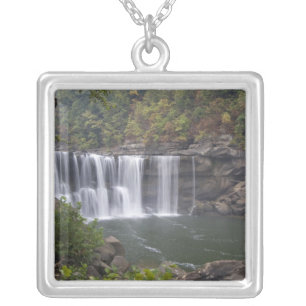 USA - Kentucky. Cumberland Falls on the Silver Plated Necklace