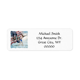 USA Landmark Soaring Bald Eagle Return Address Label