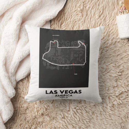 USA Las Vegas F1 circuit map Throw Pillow