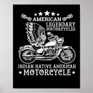 USA Legendary Motorcycles Indian Native Motorcycle Poster