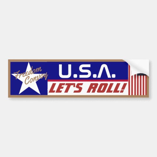 USA Lets Roll Bumper Sticker