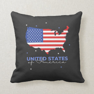 USA Lettering American Flag T-Shirt Throw Pillow