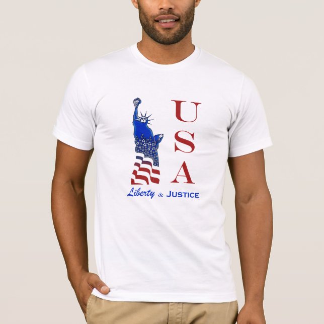 USA Liberty and Justice Statue of Liberty T-Shirt (Front)