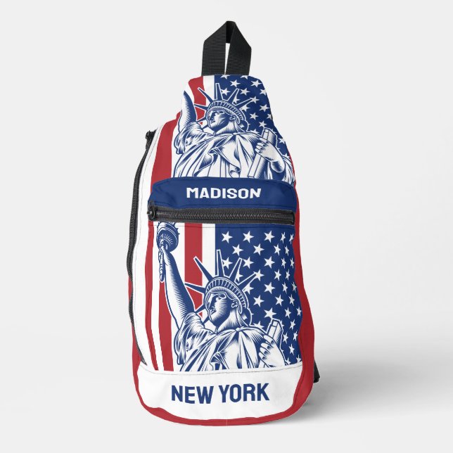 USA Liberty custom name Sling Bag (Front)