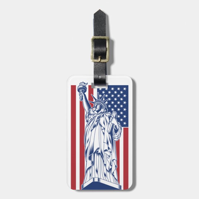 USA Liberty custom text luggage tag (Front Vertical)