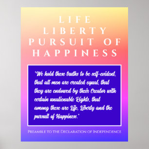 USA: Life, Liberty & Pursuit of Happiness Poster