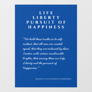 USA: Life, Liberty & Pursuit of Happiness Window C Cling