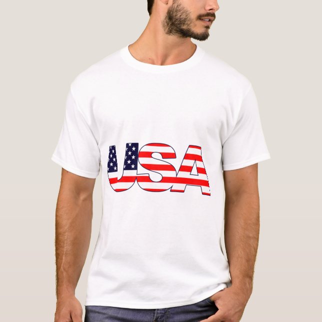 USA Logo Initials with American flag T-Shirt (Front)