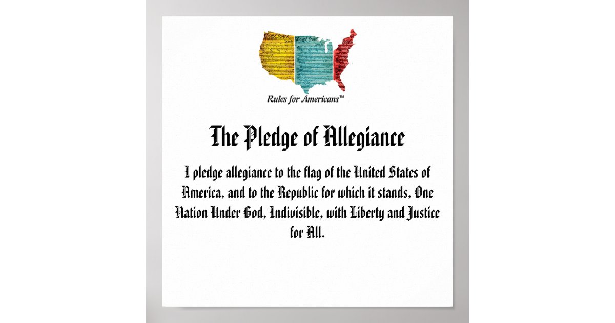 USA Logo Pledge of Allegiance Poster | Zazzle.com