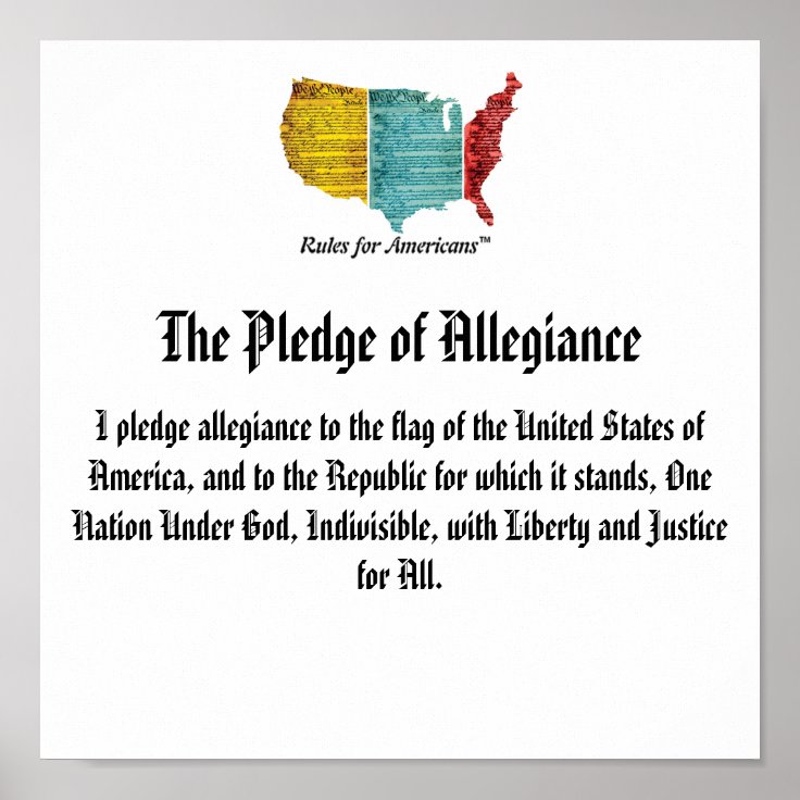 USA Logo Pledge of Allegiance Poster | Zazzle