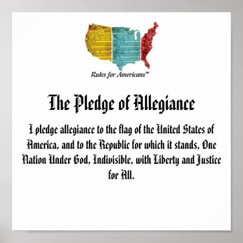 USA Logo Pledge of Allegiance Poster