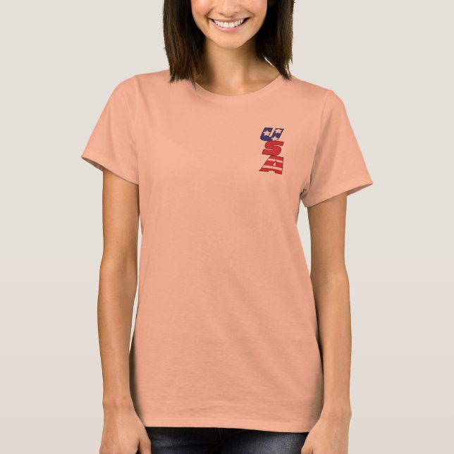 USA Logo Women's Nike Dri-FIT Pink Polo Shirt (Front)