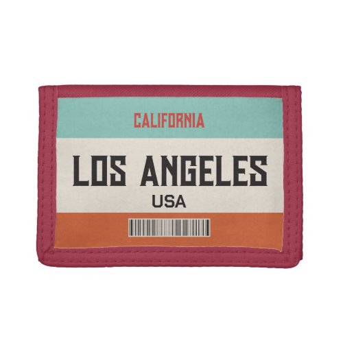 USA LOS ANGELES CALIFORNIA LISENCE PLATE  TRIFOLD WALLET