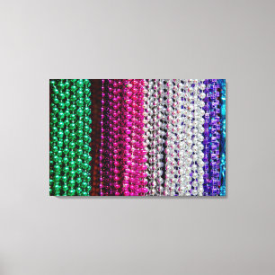 USA, Louisiana, New Orleans. Mardi Gras Beads Canvas Print