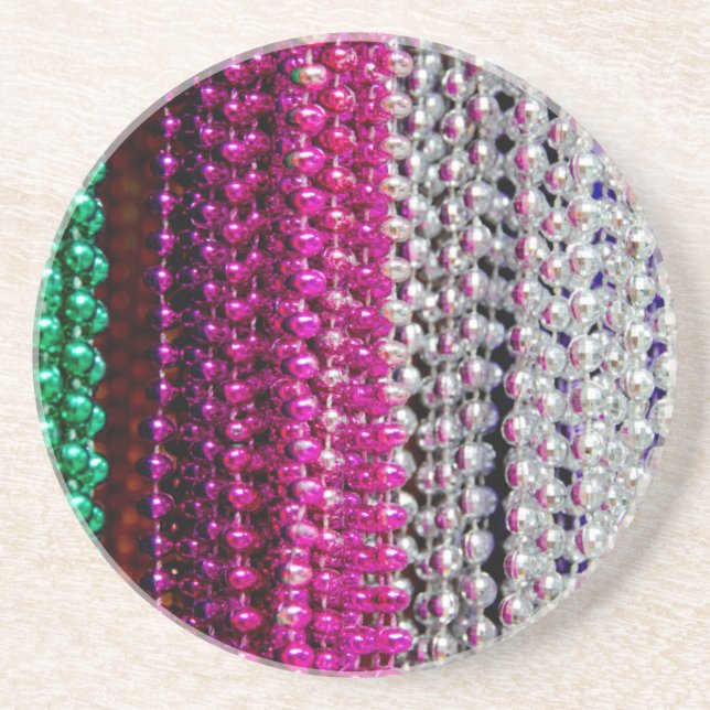 USA, Louisiana, New Orleans. Mardi Gras Beads Coaster (Front)