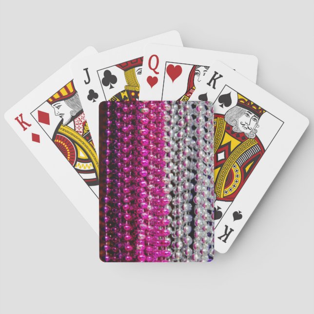 USA, Louisiana, New Orleans. Mardi Gras Beads Poker Cards (Back)
