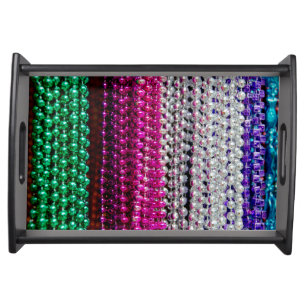 USA, Louisiana, New Orleans. Mardi Gras Beads Serving Tray