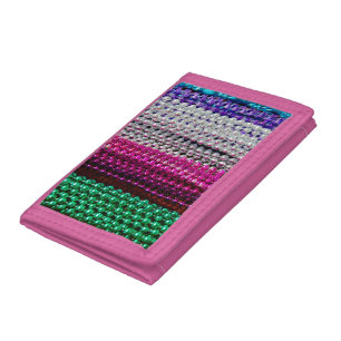 USA, Louisiana, New Orleans. Mardi Gras Beads Tri-fold Wallet