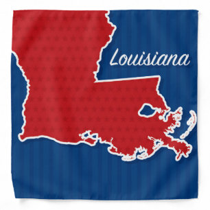 USA Louisiana Patriotic State Stars Stripes Map Bandana