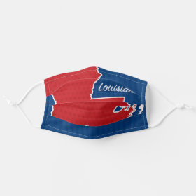 USA Louisiana State Stars and Stripes Map Cloth Face Mask