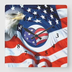 USA Lover_ Square Wall Clock
