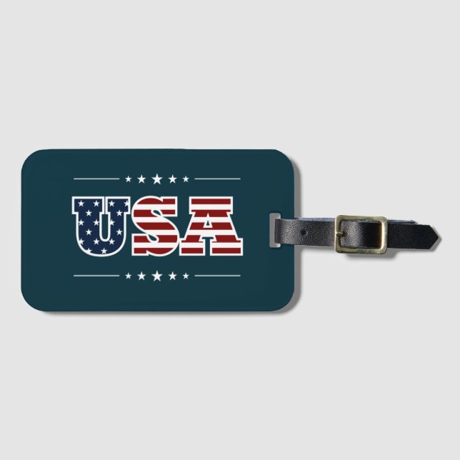 USA Luggage Tag (Front Horizontal)