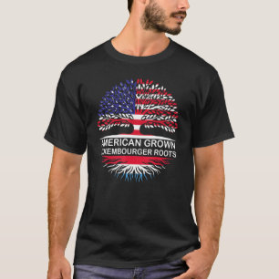 USA & Luxembourg Flags American Grown Luxembourger T-Shirt