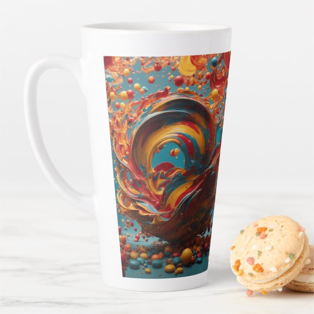 USA-Made Large Latte Mug. Colorful Ceramic Cup. Mug (In Situ)