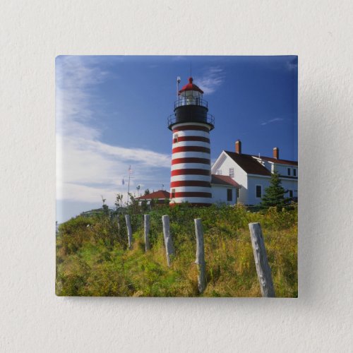USA Maine Lubec West Quoddy Head Lighthouse Button