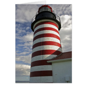 USA, Maine, Lubec. West Quoddy Head LIghthouse Cards