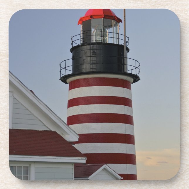 USA, Maine, Lubec. West Quoddy Head Lighthouse, Drink Coaster (Front)