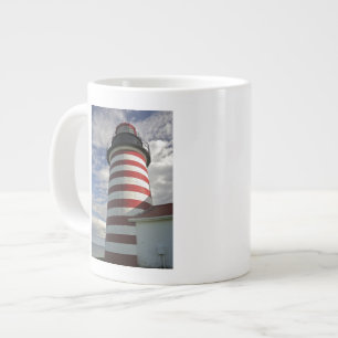 USA, Maine, Lubec. West Quoddy Head LIghthouse Giant Coffee Mug