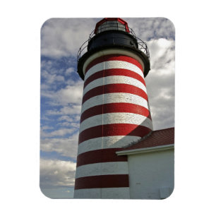 USA, Maine, Lubec. West Quoddy Head LIghthouse Magnet