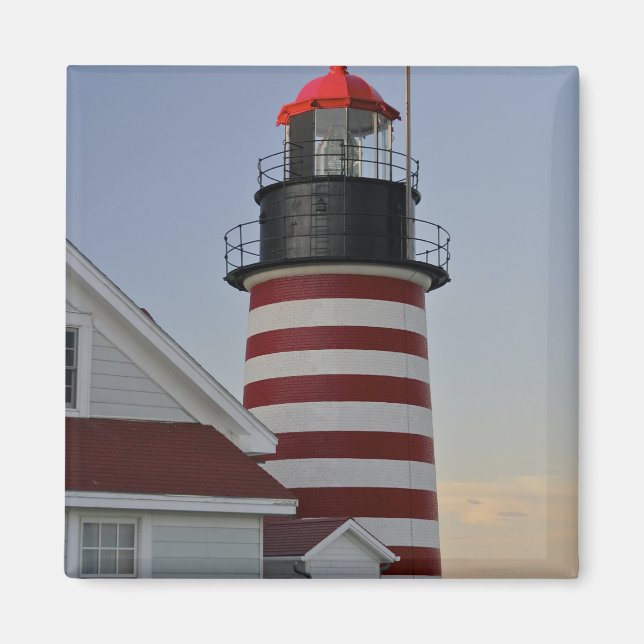 USA, Maine, Lubec. West Quoddy Head Lighthouse, Magnet (Front)