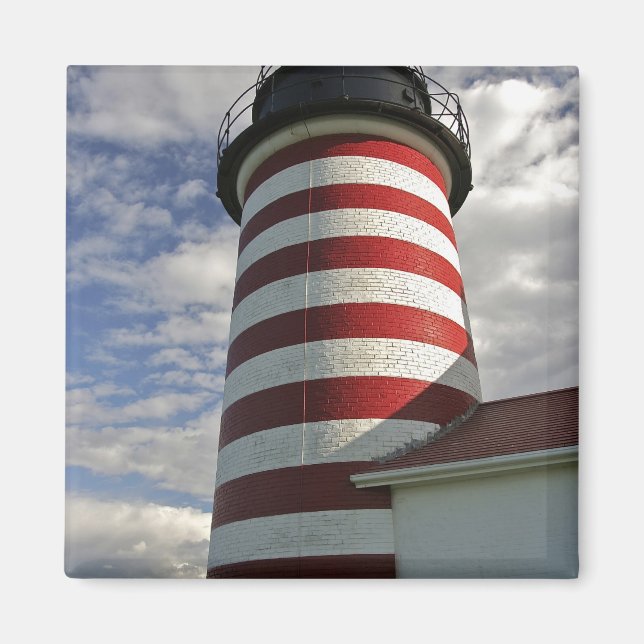 USA, Maine, Lubec. West Quoddy Head LIghthouse Magnet (Front)