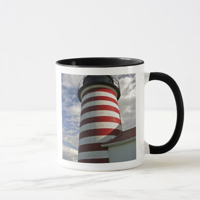 USA, Maine, Lubec. West Quoddy Head LIghthouse Mug (Right)