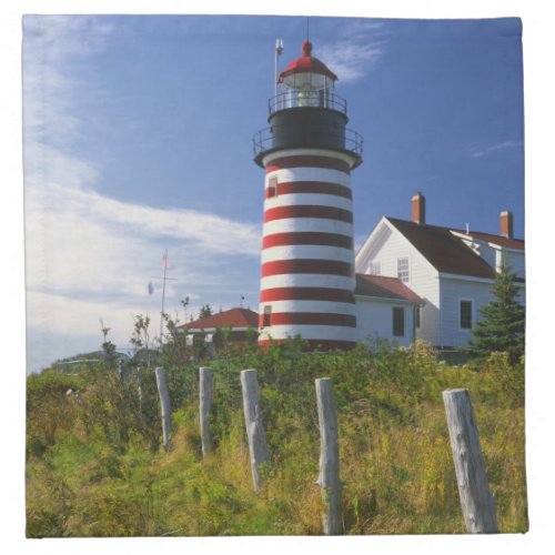 USA Maine Lubec West Quoddy Head Lighthouse Napkin