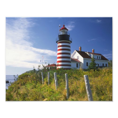 USA Maine Lubec West Quoddy Head Lighthouse Photo Print