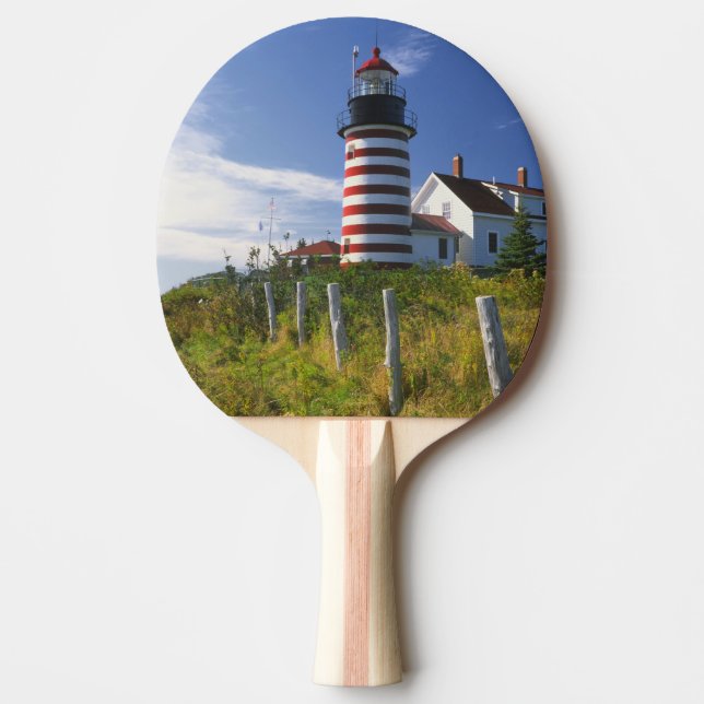 USA, Maine, Lubec. West Quoddy Head Lighthouse Ping-Pong Paddle (Front)
