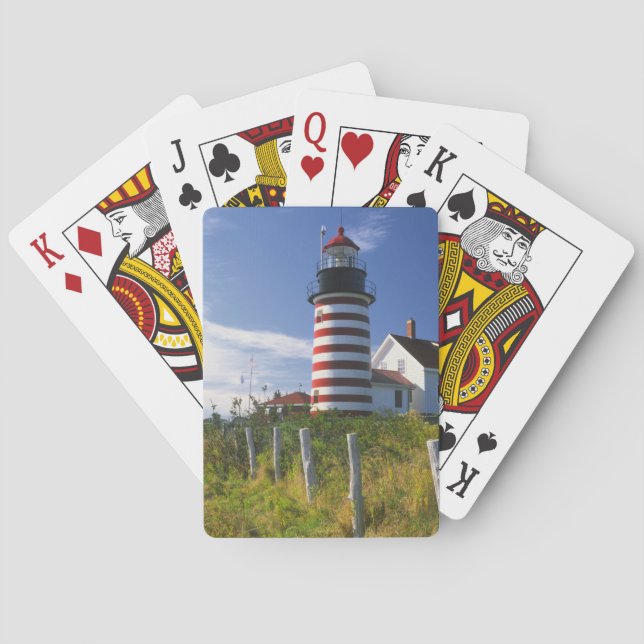 USA, Maine, Lubec. West Quoddy Head Lighthouse Poker Cards (Back)
