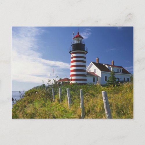 USA Maine Lubec West Quoddy Head Lighthouse Postcard