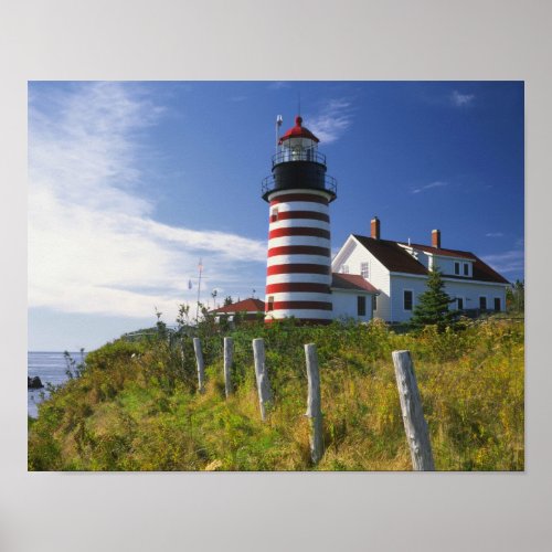 USA Maine Lubec West Quoddy Head Lighthouse Poster
