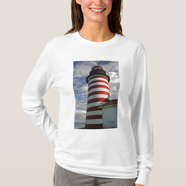USA, Maine, Lubec. West Quoddy Head LIghthouse T-Shirt (Front)